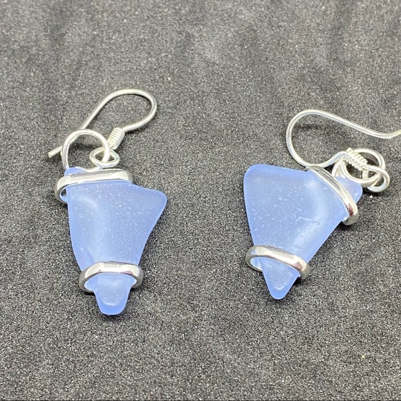 Jewelry - Silver plated sea glass jewelry earrings.